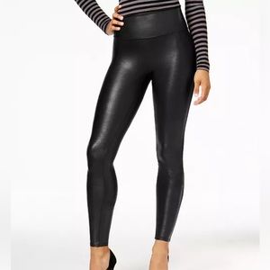 Spanx Faux Leather Black High-Waisted Leggings Medium